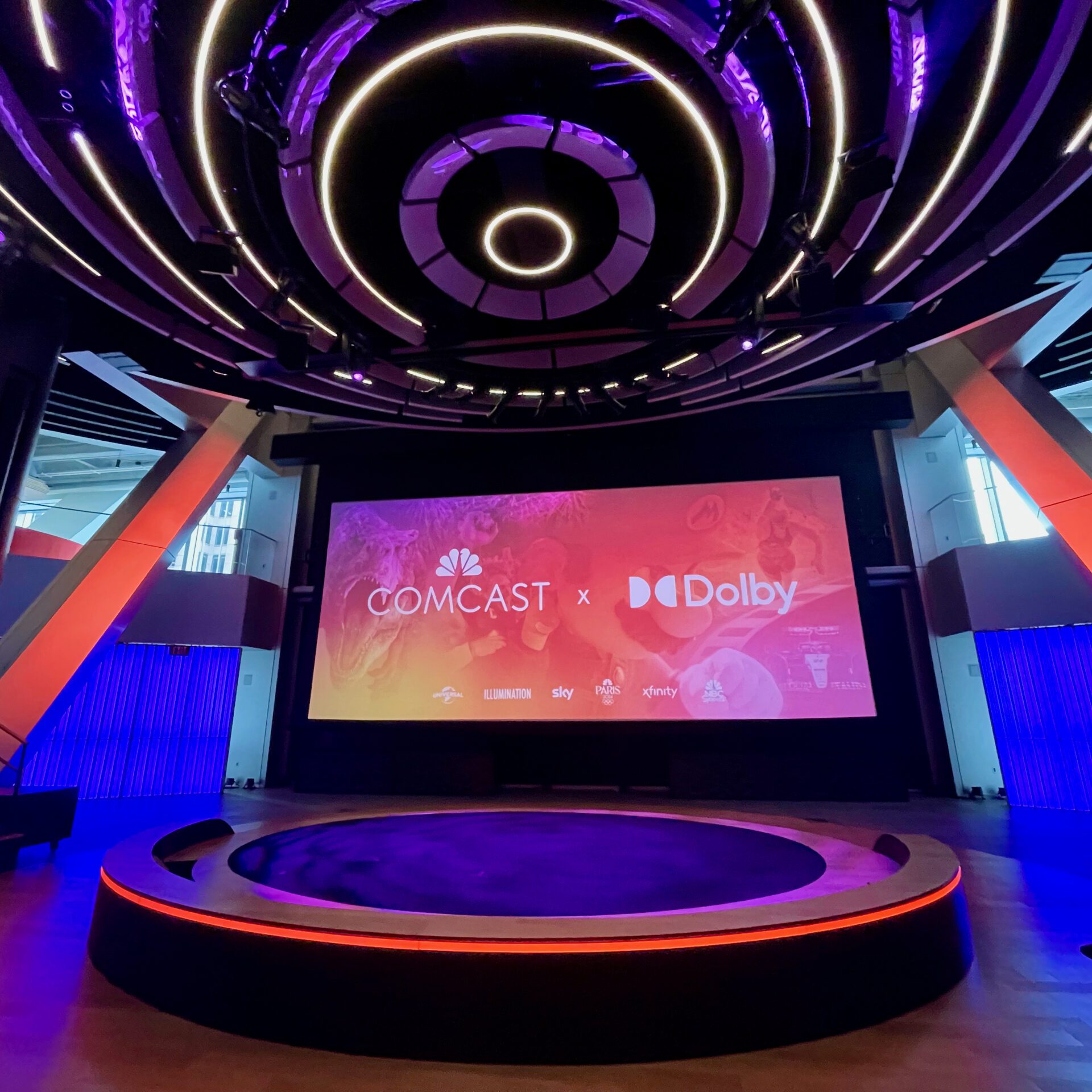 Comcast_Dolby_Stage Ralph J Roberts Forum Stage for the Dolby Atmos Presentation